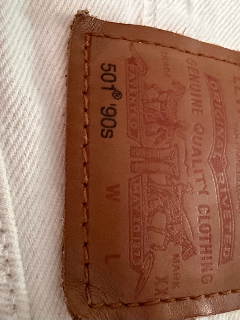 Levi's Cream Straight Leg High-Rise Jeans - Picture 4 of 8